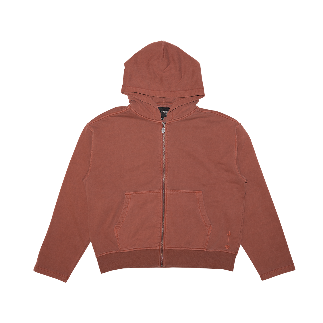 BOMBER ZIP HOOD, BURNT HENNA