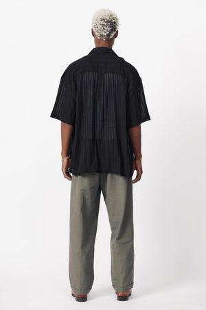 BOXY SS SHIRT - SHEER BLACK