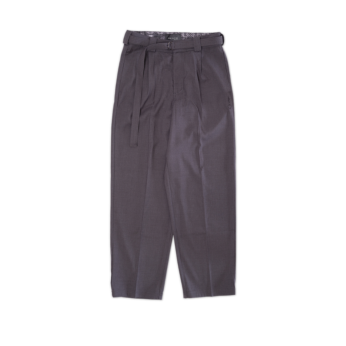 PLEATED SUIT PANT - CHARCOAL