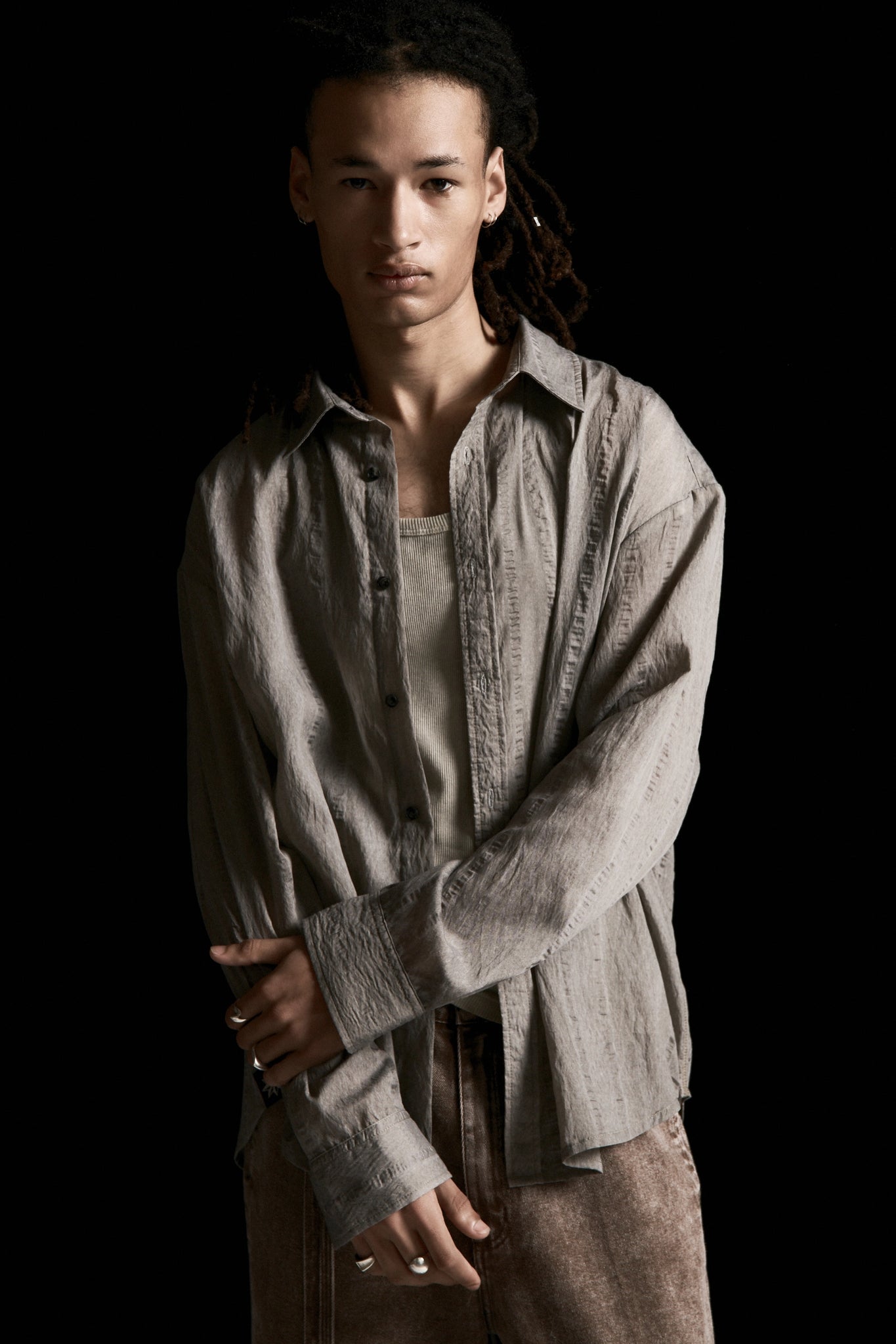 Drop Long Sleeve Shirt | Sheer Grey | Shop Now – Beach Brains