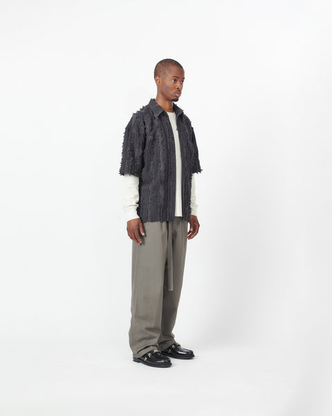 FRAYED SS SHIRT - CHARCOAL