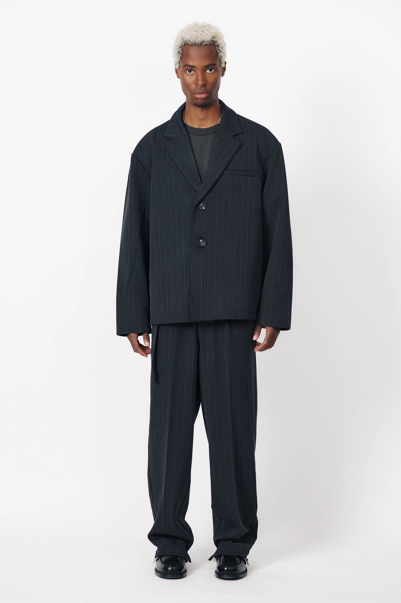 HOLIDAY BLAZER - CHARCOAL PINSTRIPE