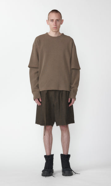 LAYER WAFFLE LS - BROWN