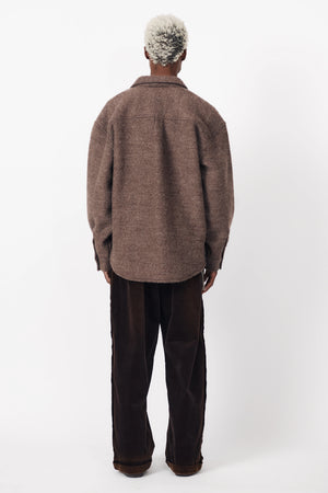 WOOL OVER SHIRT - BROWN