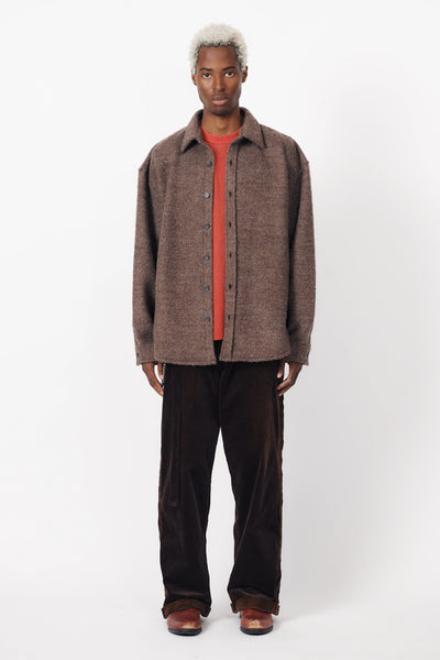 WOOL OVER SHIRT - BROWN