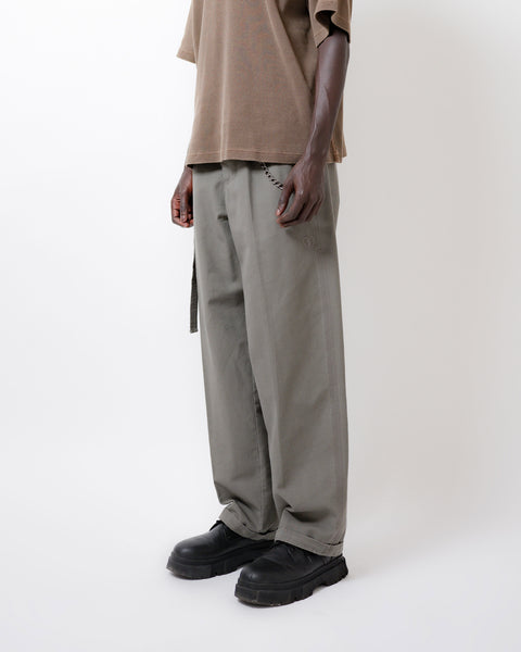 PLEATED WORK PANT - PEWTER GREEN