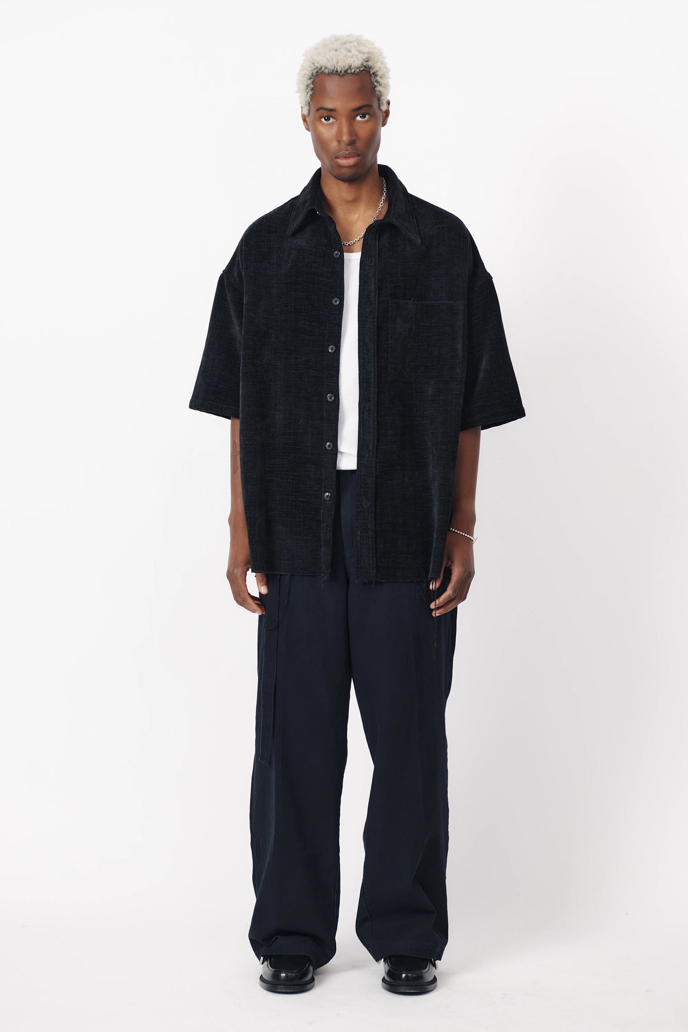 PLEATED WORK PANT - JET BLACK