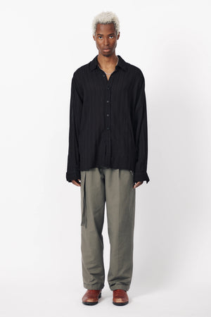 PLEATED WORK PANT - PEWTER GREEN