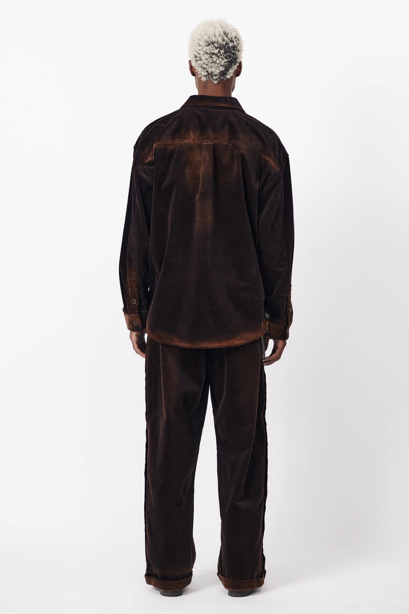 PLEATED WORK PANT - WASHED BROWN