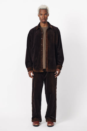 PLEATED WORK PANT - WASHED BROWN