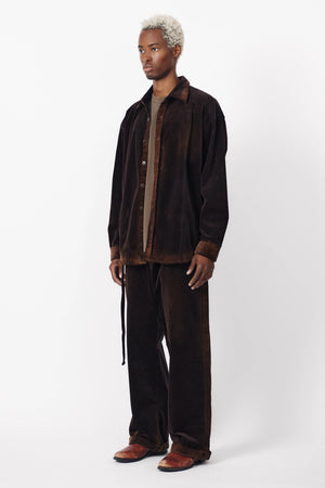 PLEATED WORK PANT - WASHED BROWN