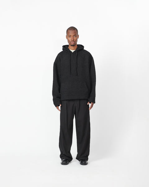 WOVEN HOODIE - BLACK