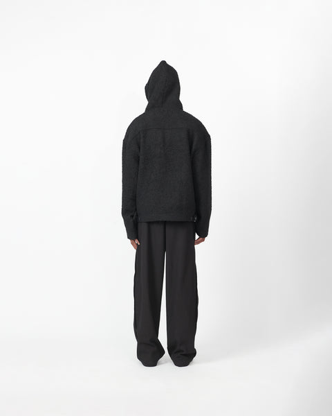 WOVEN HOODIE - BLACK