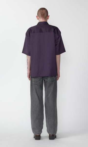 SNAP SHIRT - PURPLE PINSTRIPE