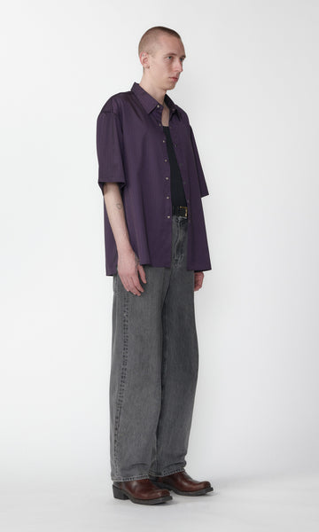 SNAP SHIRT - PURPLE PINSTRIPE