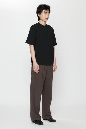 WAFFLE BOXY T-SHIRT - BLACK