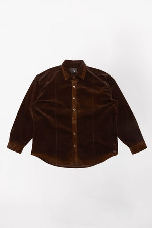 CORD LS SHIRT - WASHED BROWN