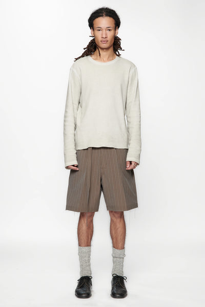 CUT SHORT - BROWN PINSTRIPE
