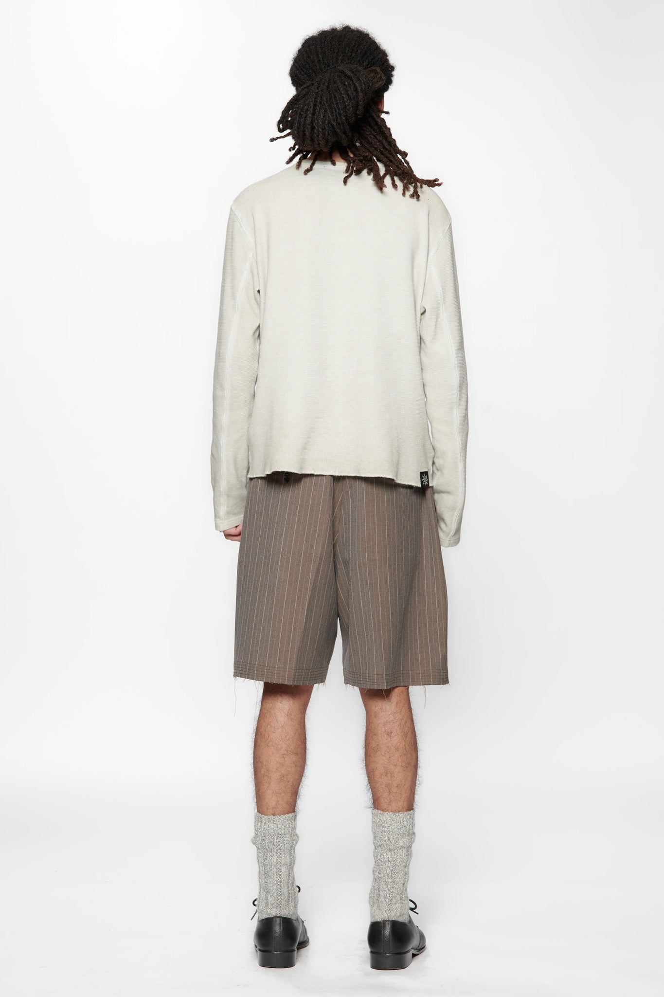 CUT SHORT - BROWN PINSTRIPE