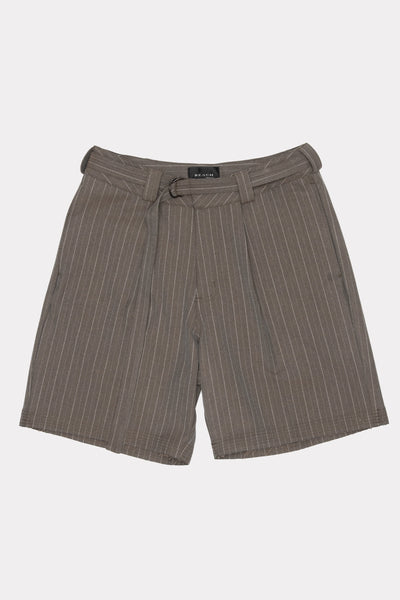 CUT SHORT - BROWN PINSTRIPE