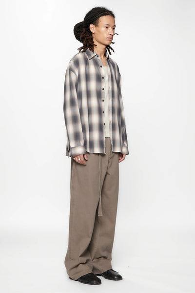 DROP LS SHIRT - GREY/PINK CHECK
