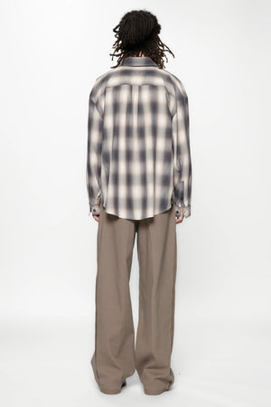 DROP LS SHIRT - GREY/PINK CHECK