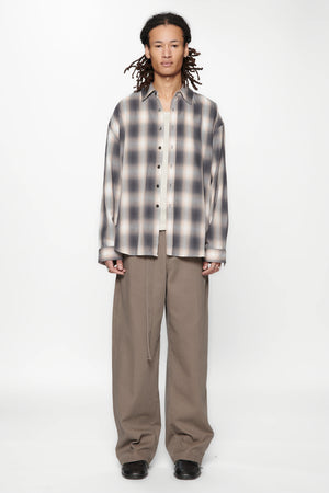 DROP LS SHIRT - GREY/PINK CHECK