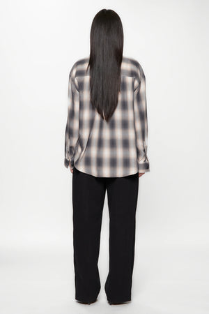 DROP LS SHIRT - GREY/PINK CHECK