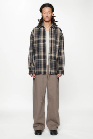 DROP LS SHIRT - NAVY CHECK