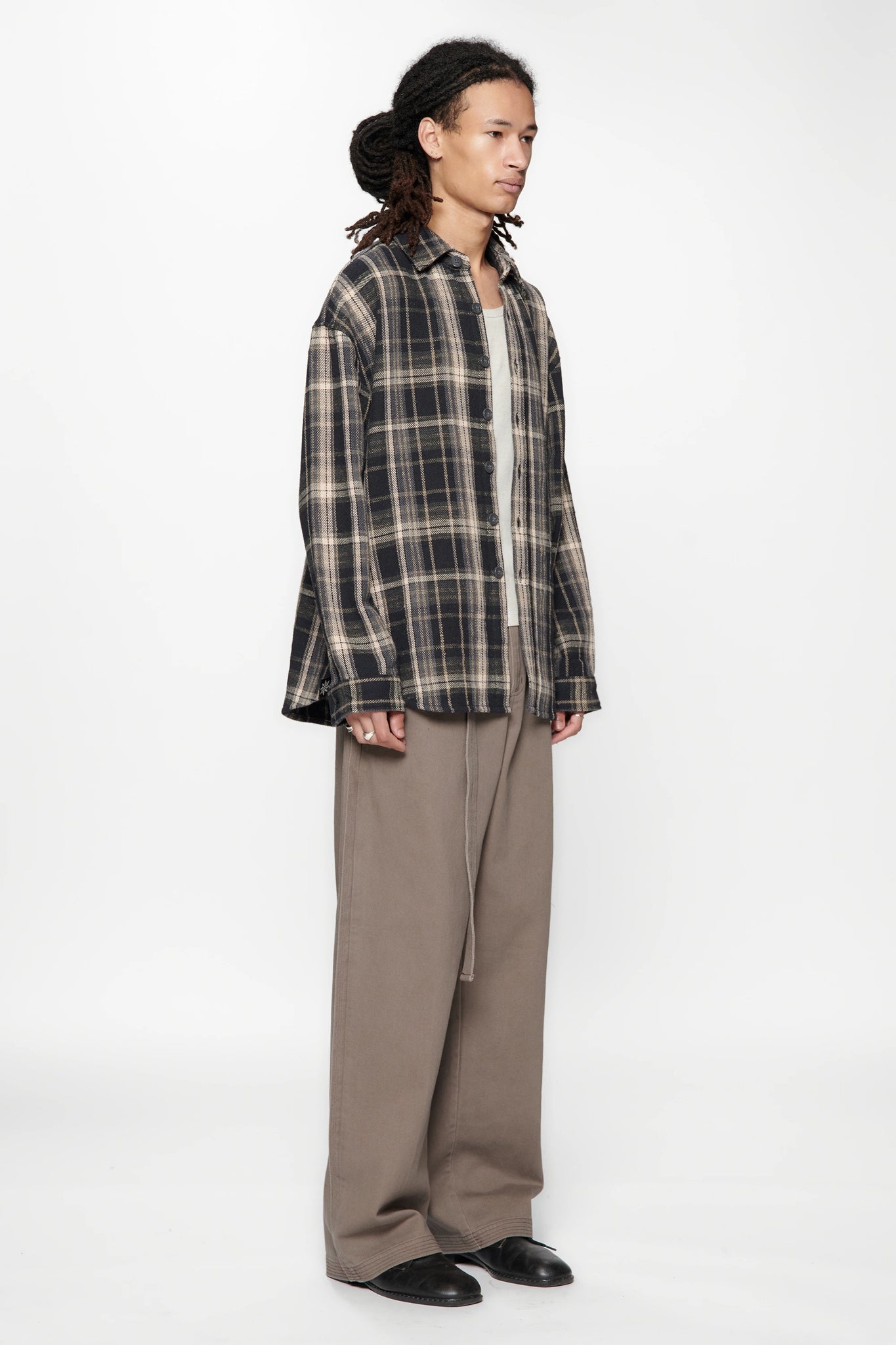 DROP LS SHIRT - NAVY CHECK