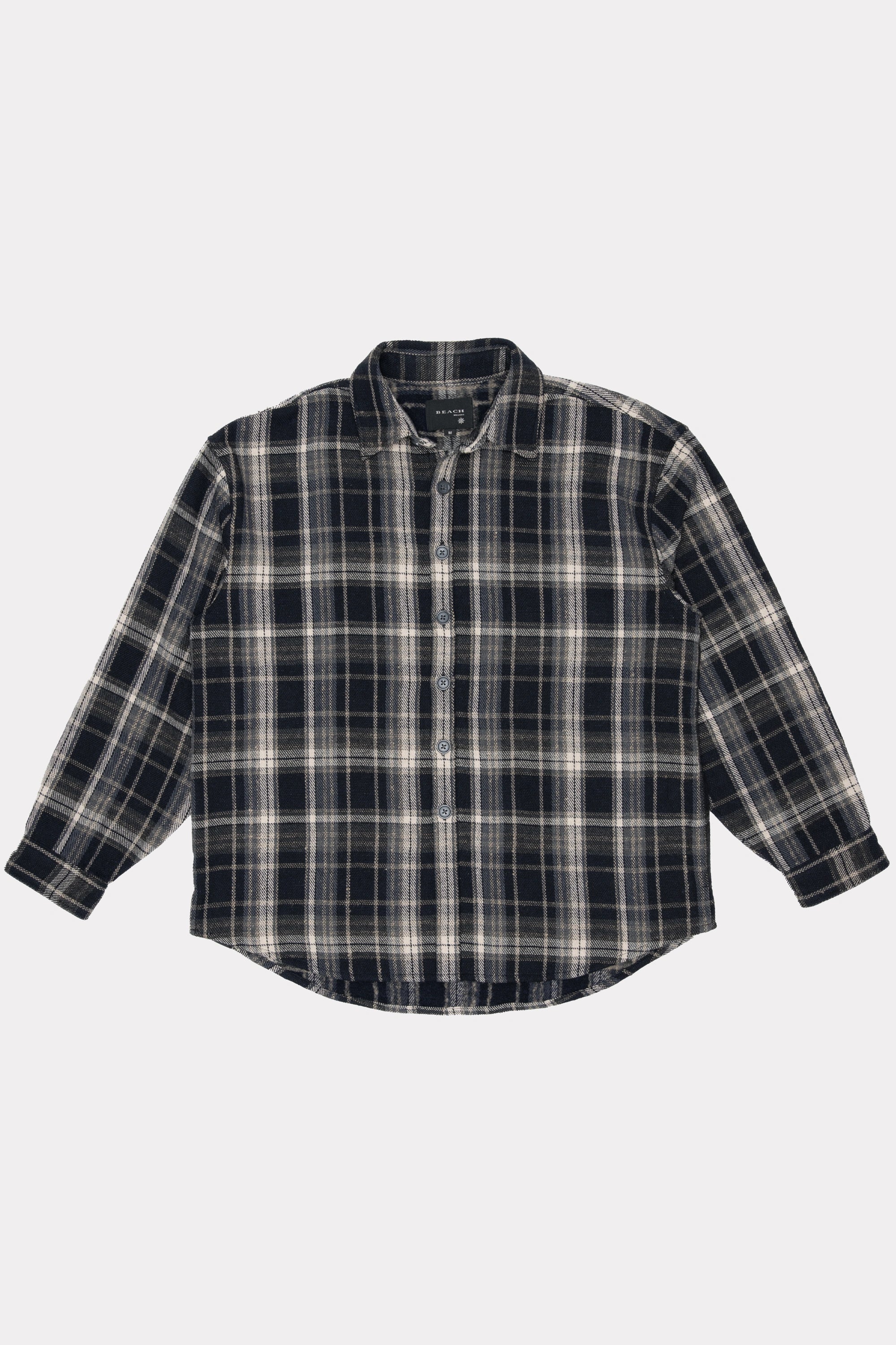 Drop Long Sleeve Shirt | Navy Check | Shop Now – Beach Brains