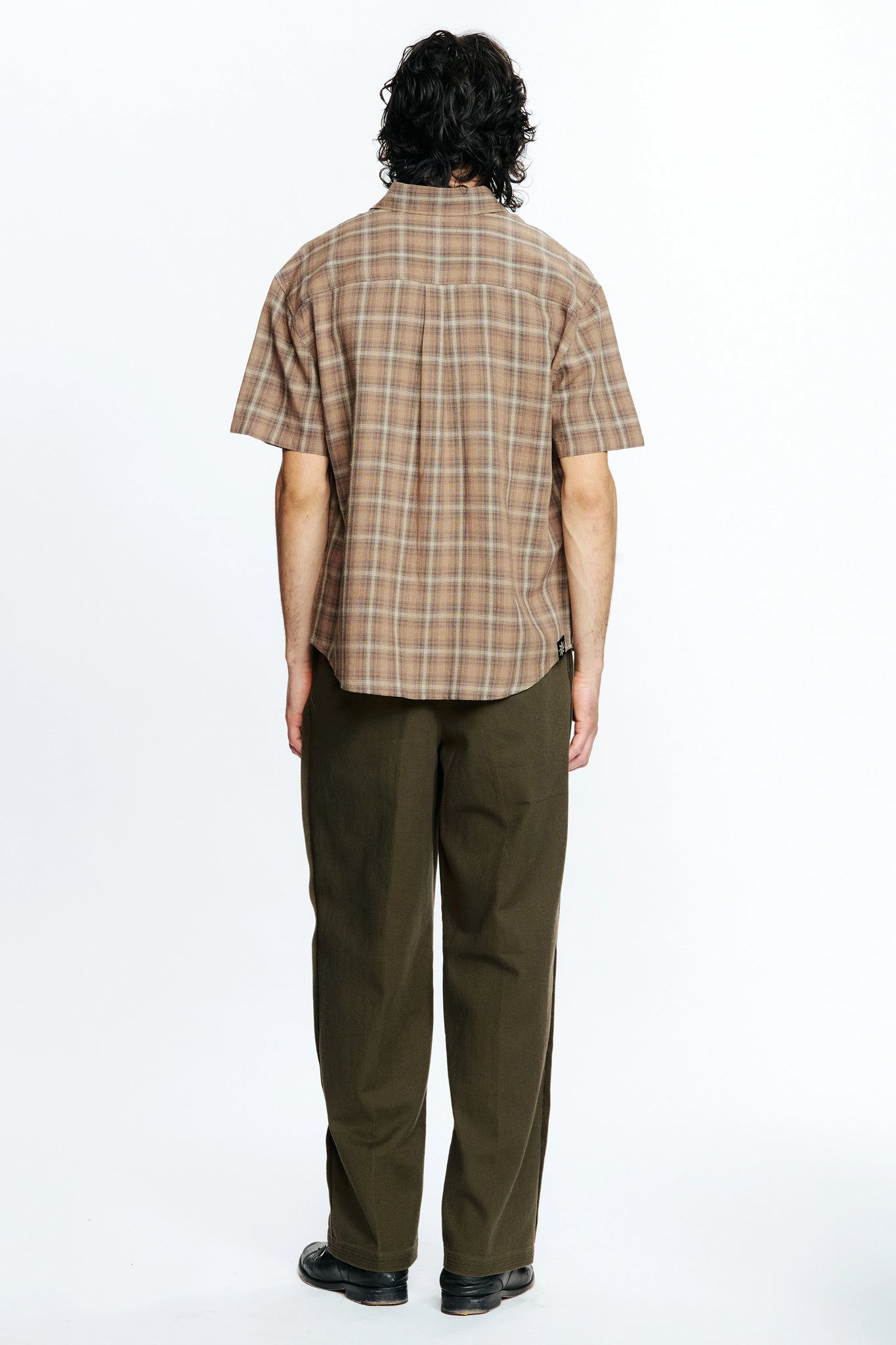 DROP SS SHIRT - BROWN CHECK