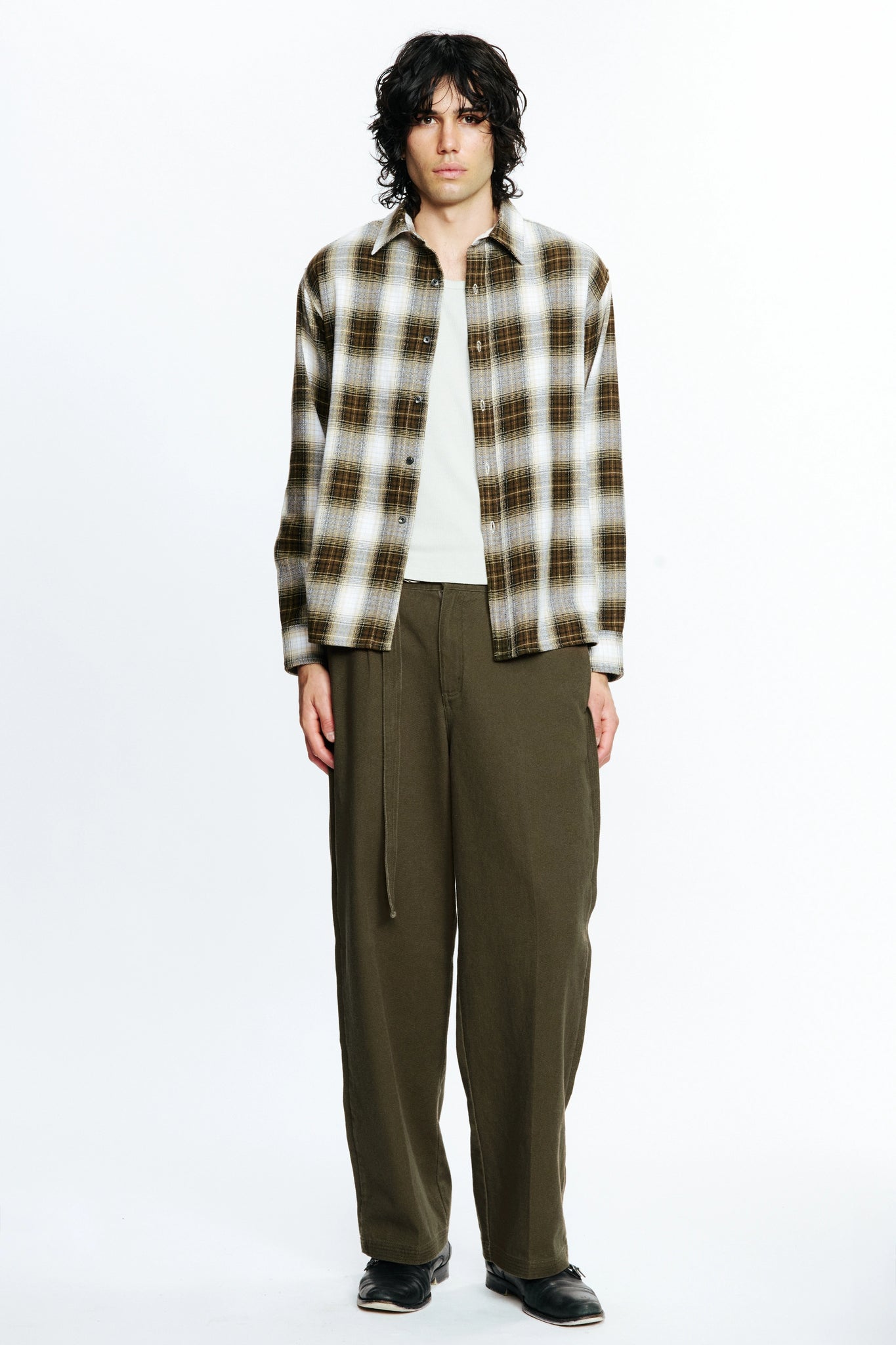 HOLD LS SHIRT - BROWN CHECK
