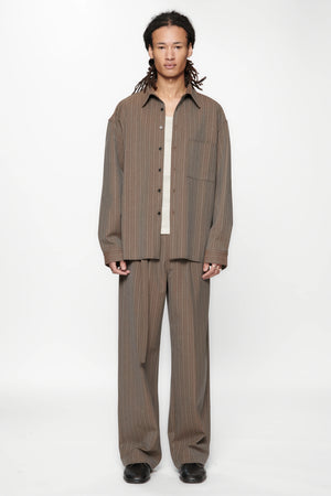 LIMIT SUIT TROUSER - BROWN PINSTRIPE