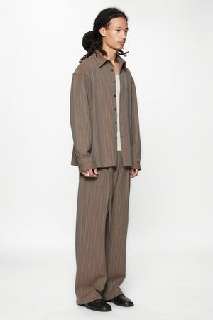 LIMIT SUIT TROUSER - BROWN PINSTRIPE