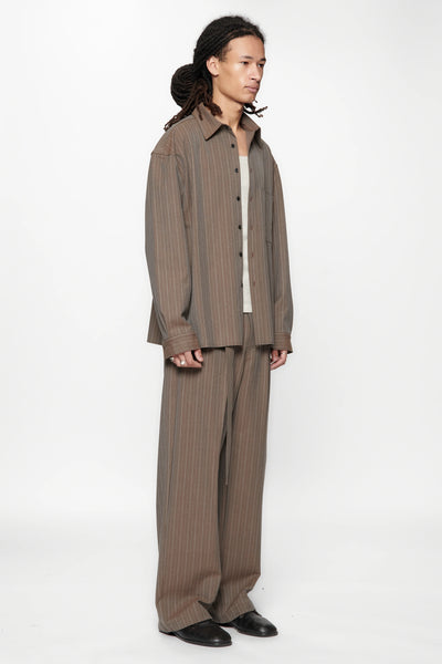 LIMIT SUIT TROUSER - BROWN PINSTRIPE