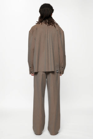 LIMIT SUIT TROUSER - BROWN PINSTRIPE