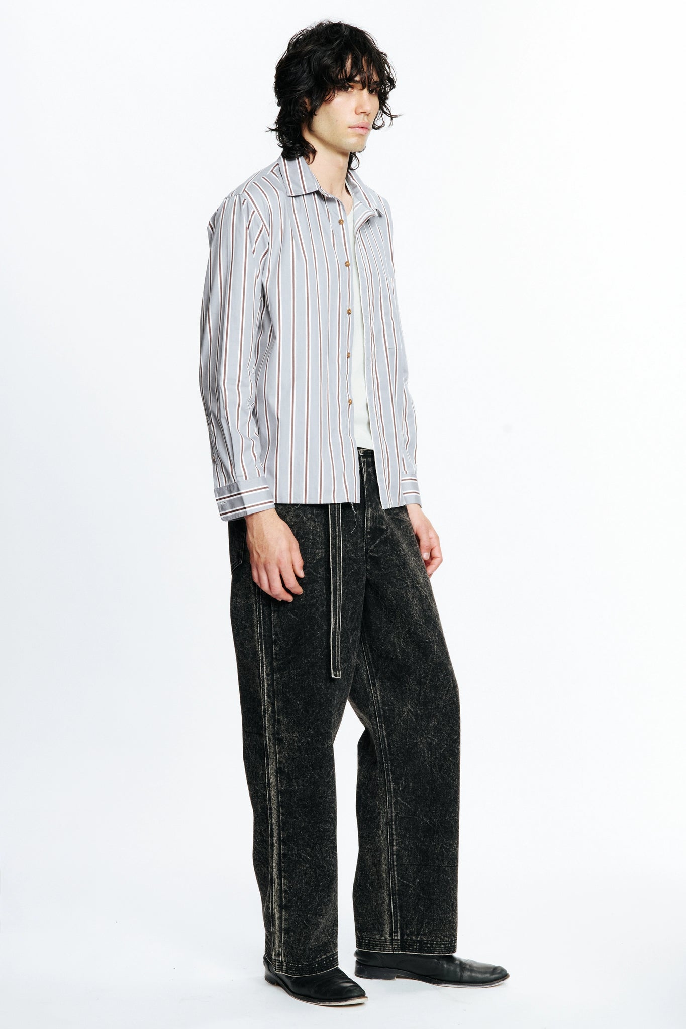 HOLD LS SHIRT - GREY STRIPE