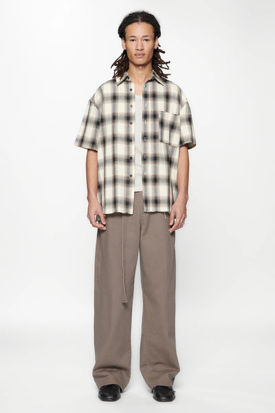 HOLD SS SHIRT - BLACK / BROWN CHECK
