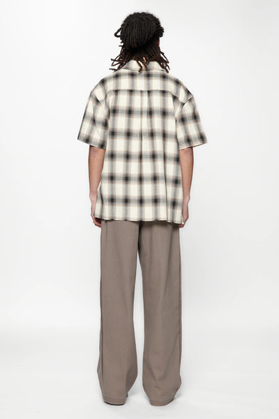 HOLD SS SHIRT - BLACK / BROWN CHECK