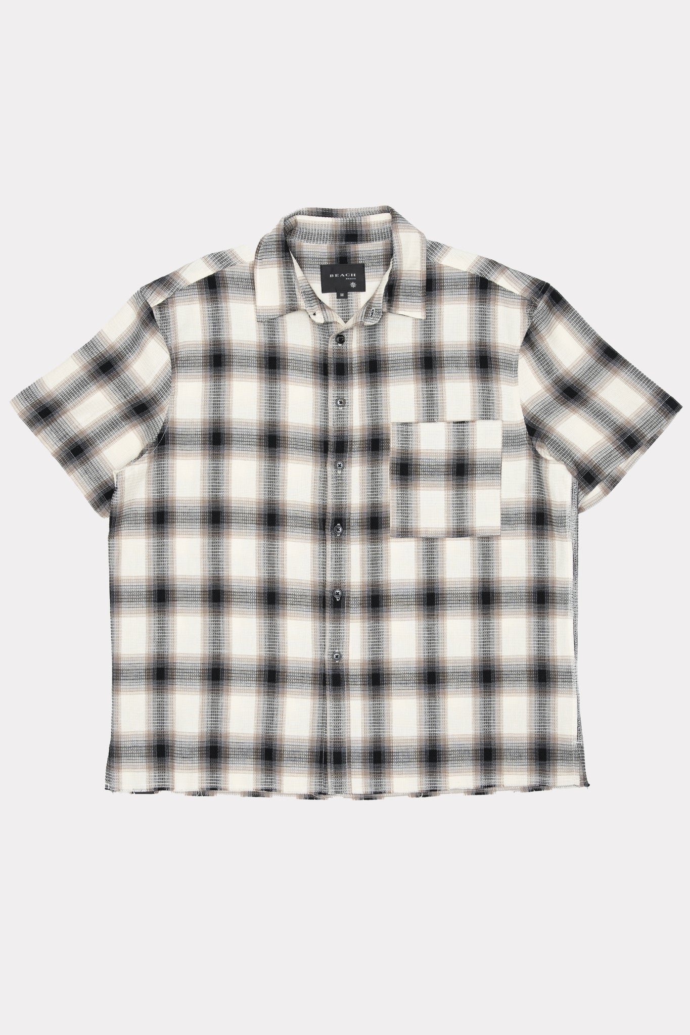 HOLD SS SHIRT - BLACK / BROWN CHECK