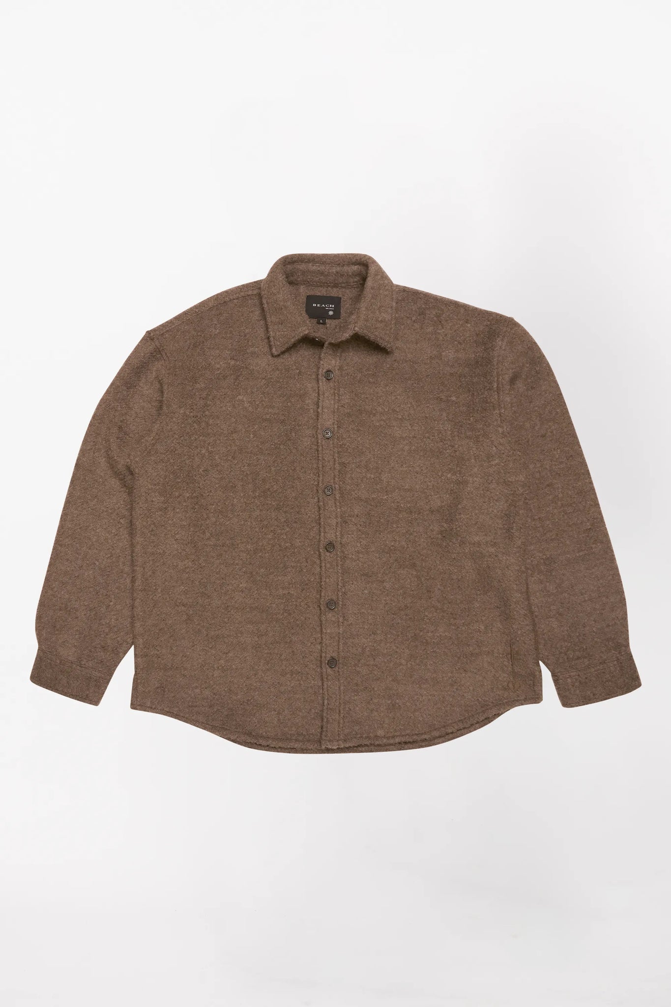 WOOL OVER SHIRT - BROWN