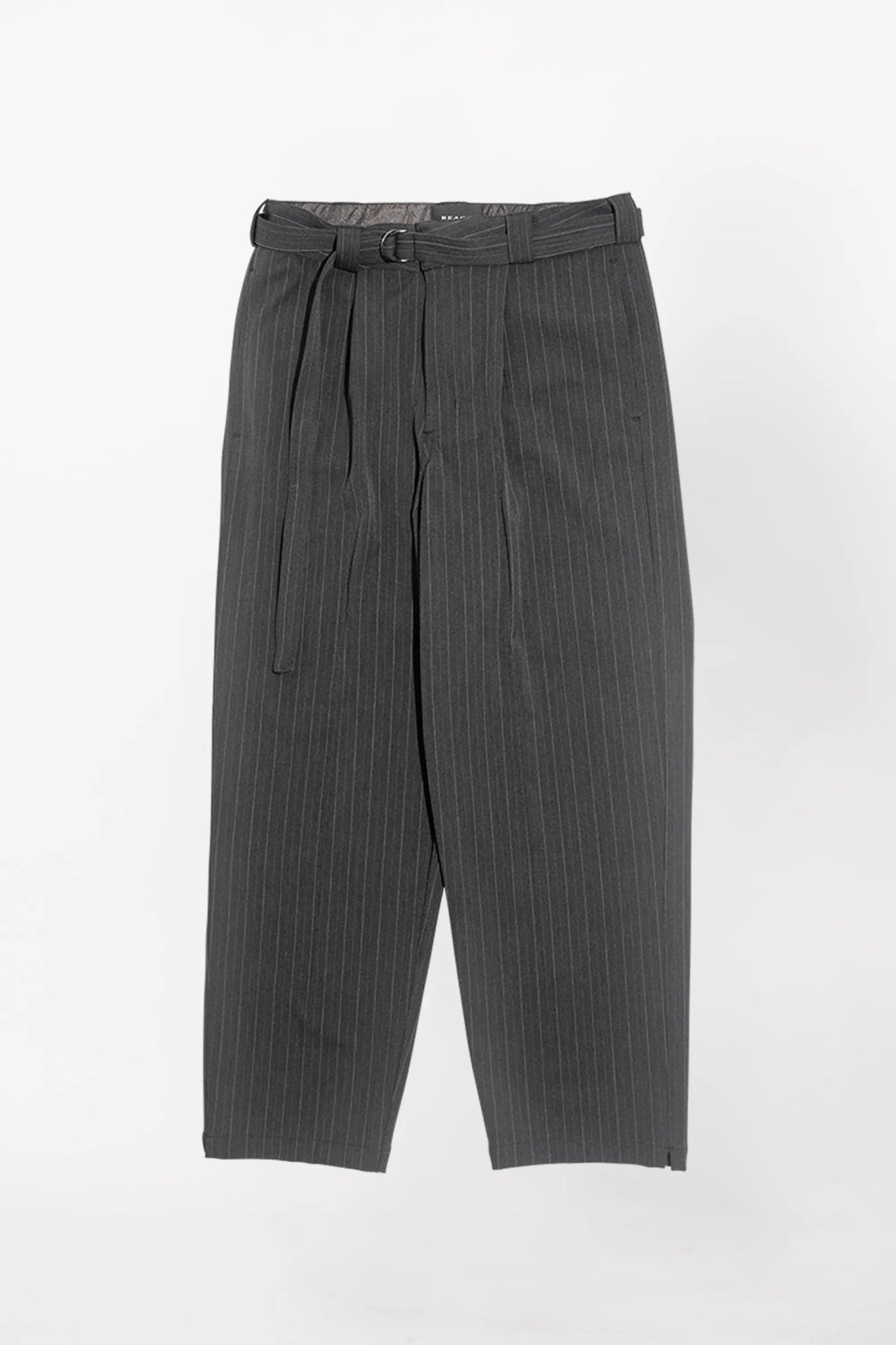 PLEATED SUIT PANT - CHARCOAL PINSTRIPE