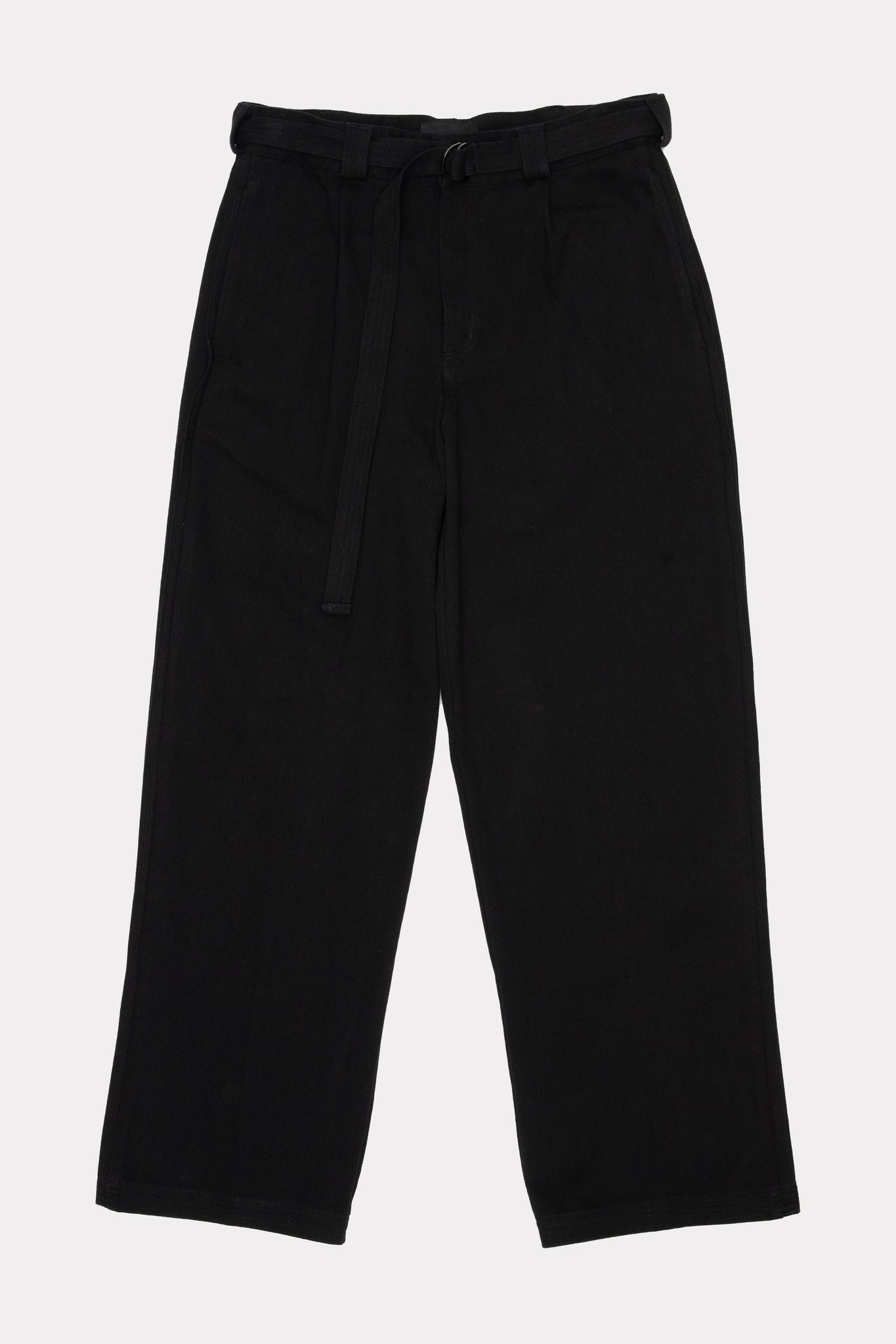 Pleated Work Pants in Black by Beach Brains on a white background