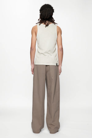 PLEATED WORK PANT - GRAVEL