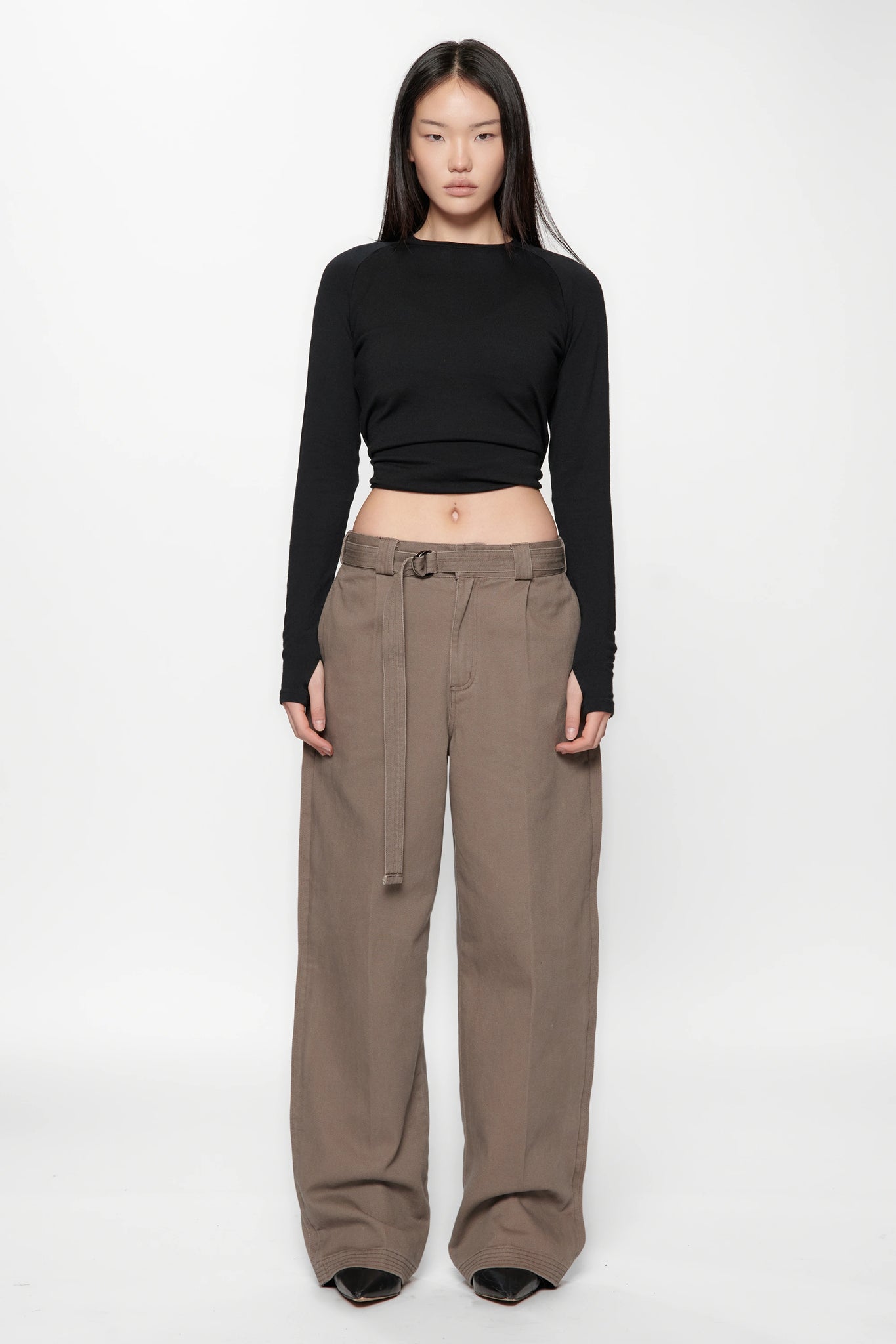 PLEATED WORK PANT - GRAVEL