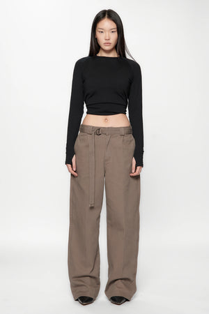 PLEATED WORK PANT - GRAVEL