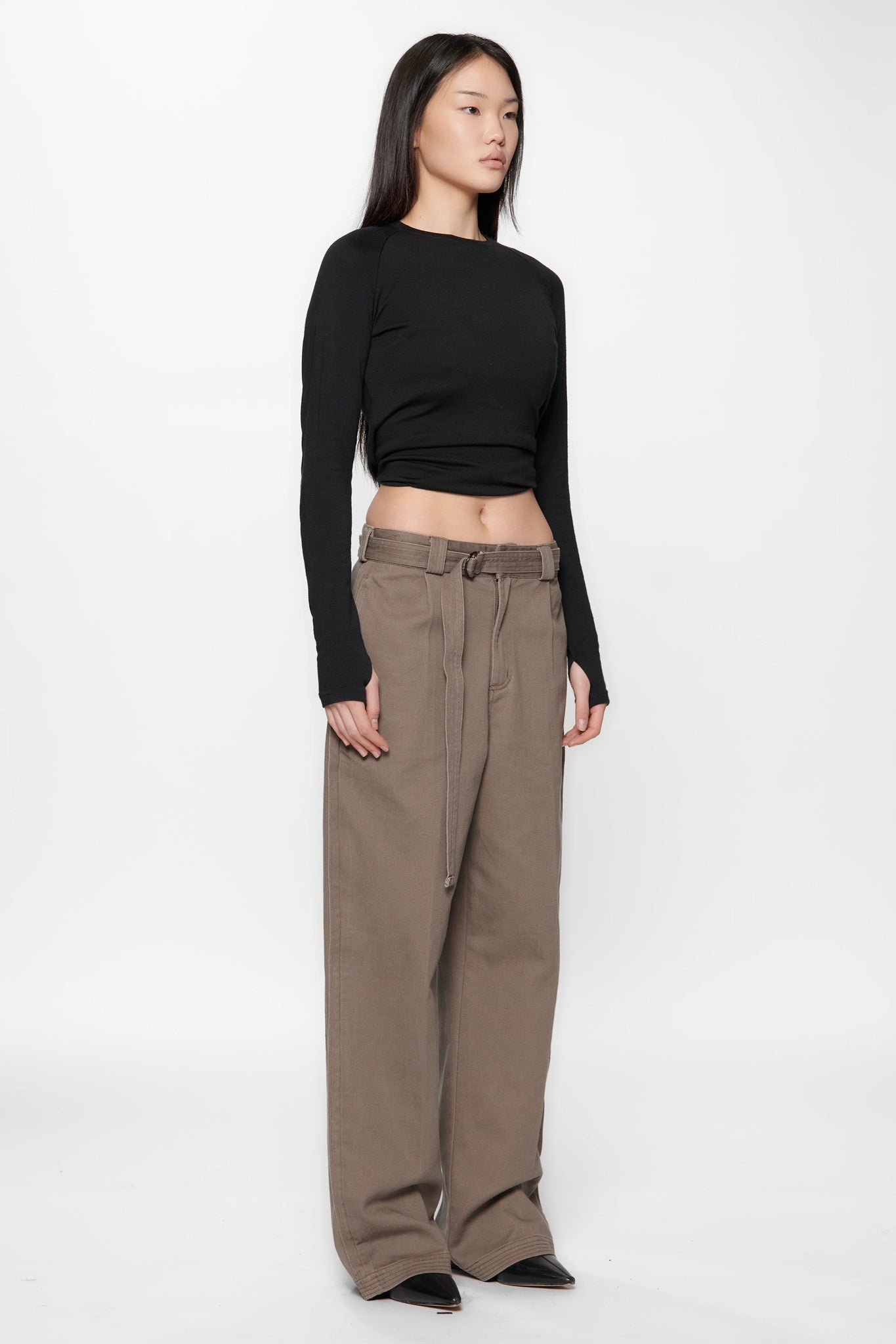 PLEATED WORK PANT - GRAVEL