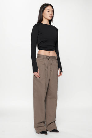 PLEATED WORK PANT - GRAVEL