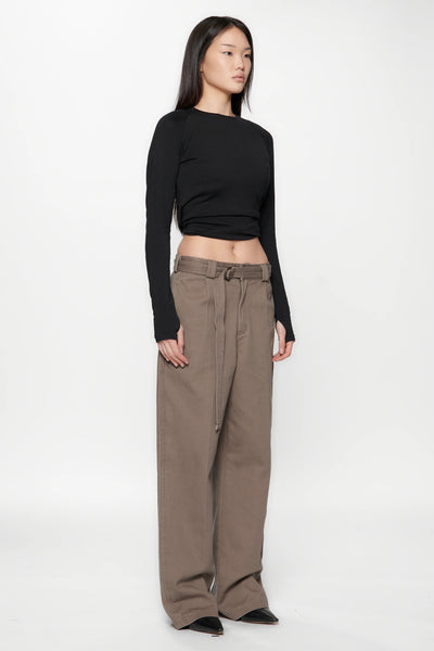 PLEATED WORK PANT - GRAVEL